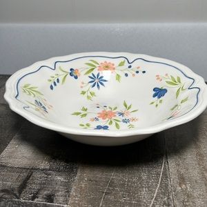 VIntage Country French Lg Serving Bowl Pepper Ironstone Floral Japan 80s